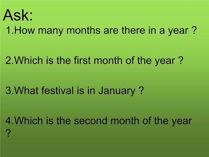 六年级上册英语课件－Unit4 January is the first month.（Lesson19) ｜人教精通版 (共15张PPT)04