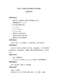 小学英语清华大学版二年级上册Unit 1 The English letters优秀教案