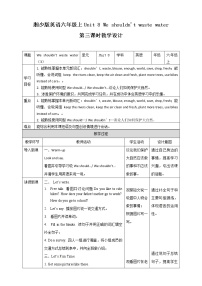 小学英语湘少版六年级上册Unit 8 We shouldn't waste water优质第三课时教案设计