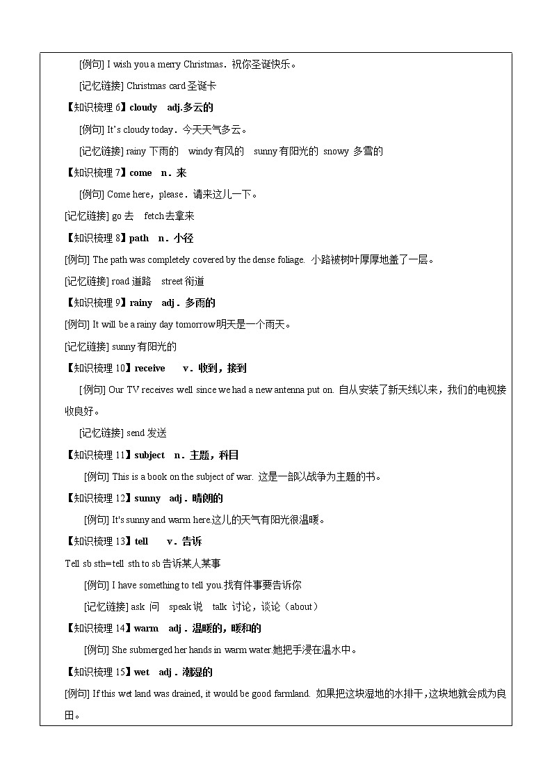 四年级上册英语同步拓展-M4 Unit 3 Weather讲义 牛津上海版（一起）03