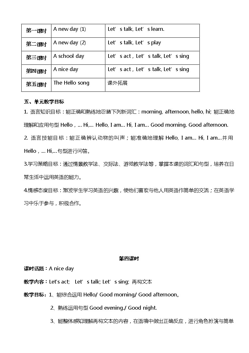 Module 1Unit 1 hello 教案（5课时）02