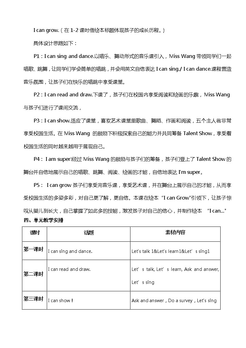 【一年级英语】第四单元I can sing 第一课时第2页