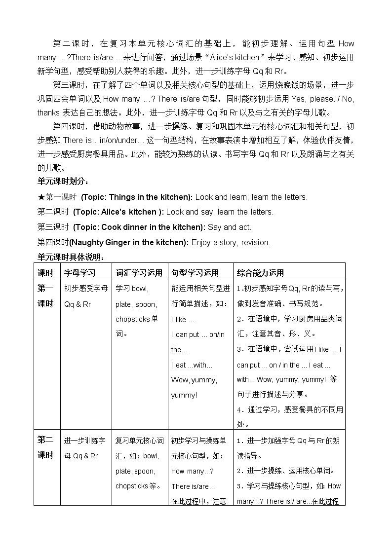Module 3 Unit 3 Things in the kitchen教案02