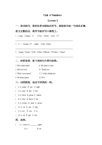 人教版 (新起点)一年级上册Lesson 2课后测评