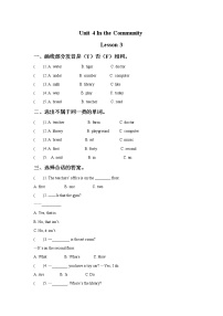 小学英语人教版 (新起点)二年级上册Lesson 3当堂检测题