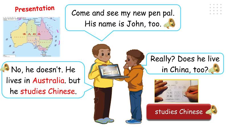 Unit 4 I have a pen pal PB Let 's learn 优课第5页