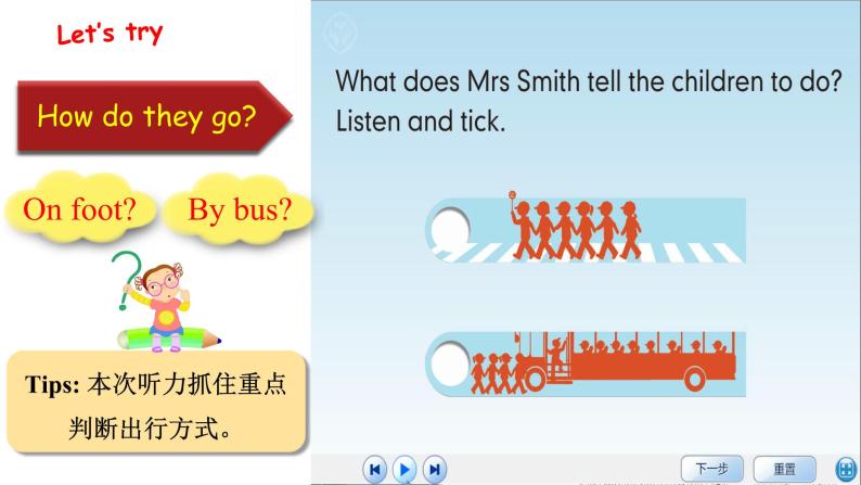 49lilyUnit 2 Ways to go to school PB Let's talk (公开课）课件05