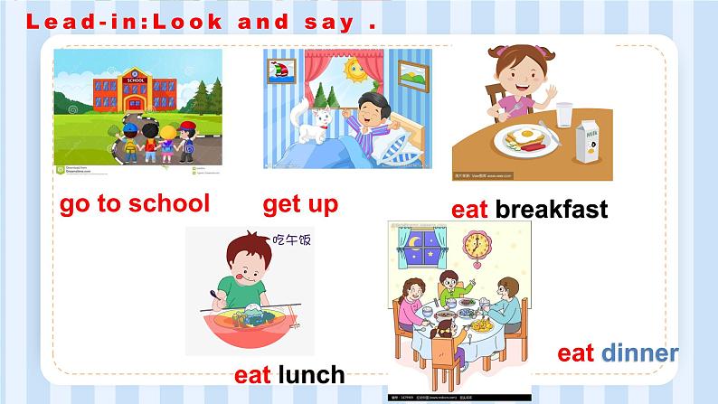 Unit 1  I go to school at 800. Lesson 1 & Lesson 2（课件） 人教精通版英语六年级上册08