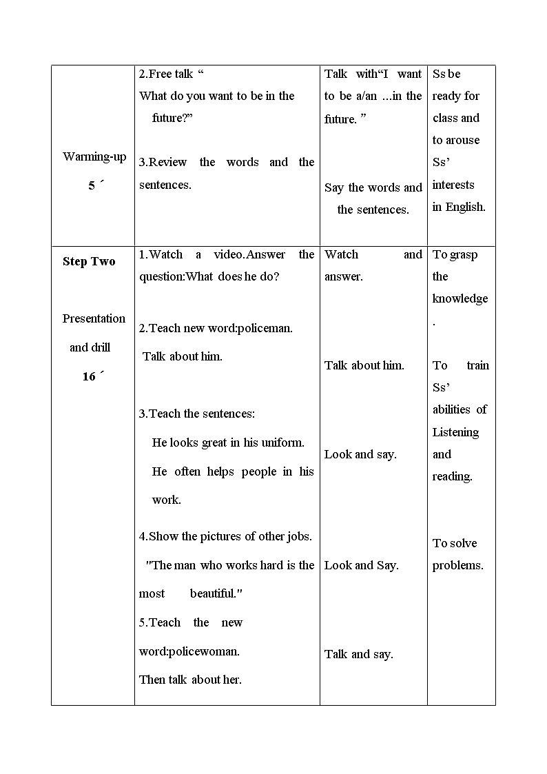 五年级上册英语教案－ Unit3 My father is a writer (Lesson17) ｜人教精通版02