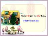 五年级上册英语课件-Unit6 Lesson 2 I will put the lights on the tree 鲁科版（五四学制）（三起）(共11张PPT)