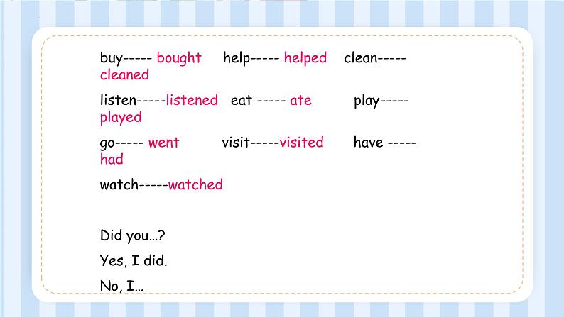 Module 1 Unit 1 Did you come back yesterday？（课件） 外研版（三起）英语五年级上册第7页