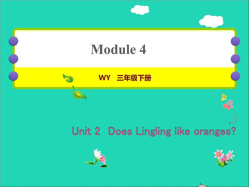 2022三年级英语下册Module4Unit2DoesLinglinglikeoranges作业课件外研版三起01