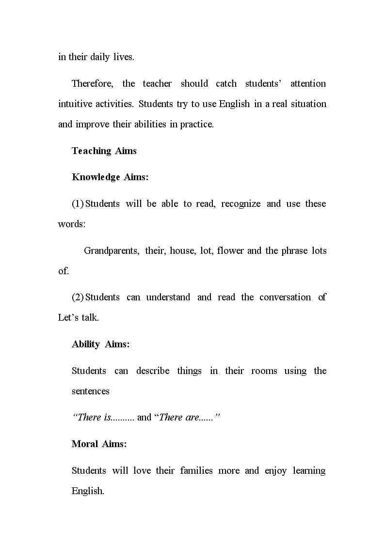 人教版三年级起点小学英语五年级上册（PEP义务教育版）Unit5 There is a big bed   教案第2页