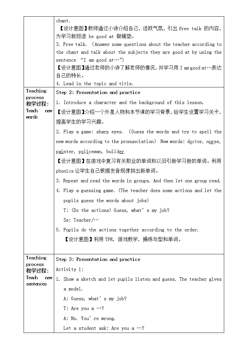 教科版（广州）小学英语四上 M6U11 I want to be a painter 教案02