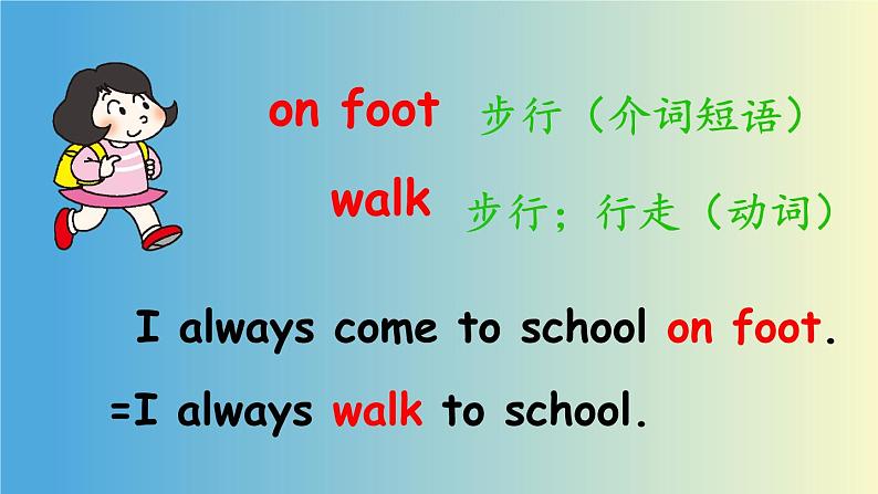 六年级英语人教三起上册Unit 2 Ways to go to school2   课件第4页