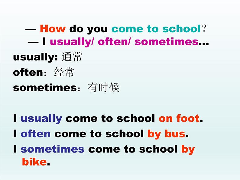 六年级英语人教三起上册Unit 2 Ways to go to school2   课件第2页