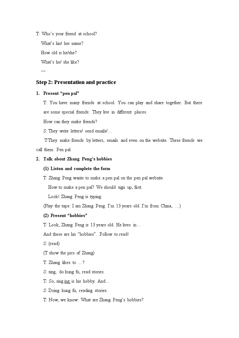 人教版三年级起点小学英语六年级上册（PEP义务教育版）Unit 4 I Have a Pen Pal   教案第2页