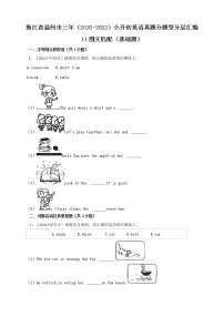 浙江省温州市三年（2020-2022）小升初英语真题分题型分层汇编-11图文匹配（基础题）(人教版)