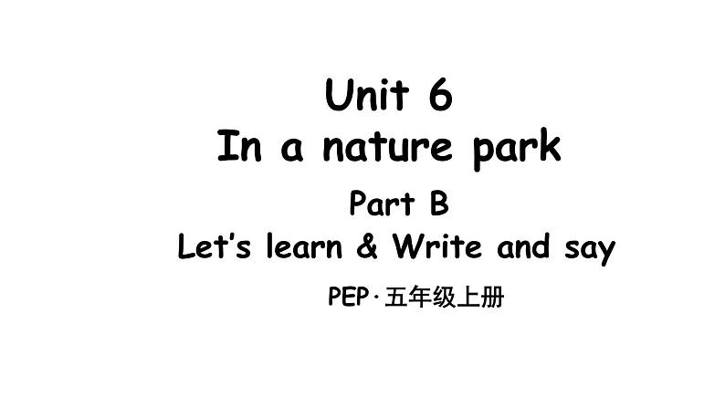 英语人教PEP五上Unit 6 In a nature park Part B 第5课时课件第1页