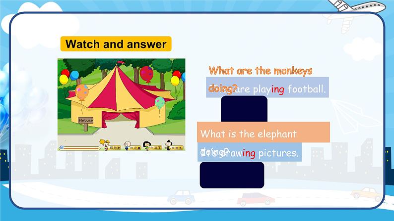 Module 3 Unit 2 What’s the elephant doing（课件）外研版（三起）英语四年级上册07