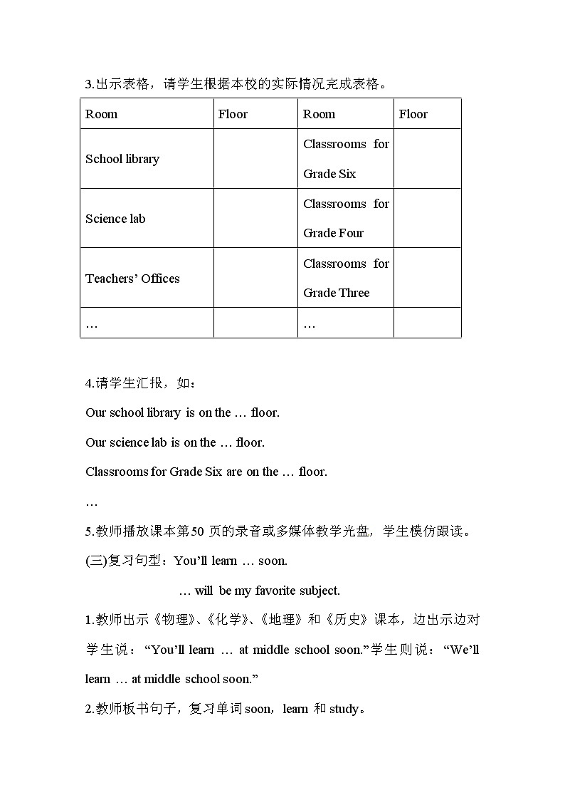 (闽教)六年度英语下册 Review 2 精品教学PPT课件+教案03