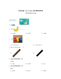 小学英语人教版 (PEP)三年级上册Unit 2  Colours Part B精品课后作业题