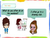 人教新起點四年級英語上Unit2-5On the weekend 第五課時  課件