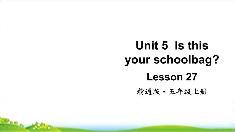 人教精通版五年级上学期Lesson27教学课件第1页