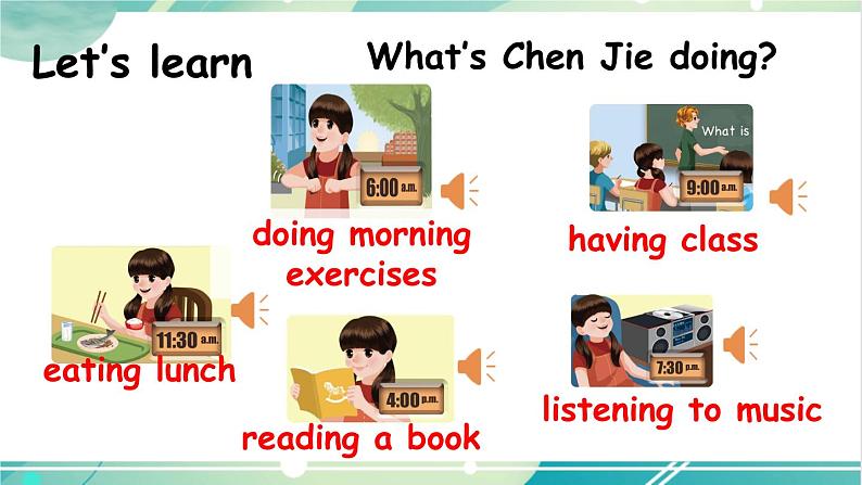人教PEP五下英语Unit 1Part A Let's learn&Look and say 课件+音视频08