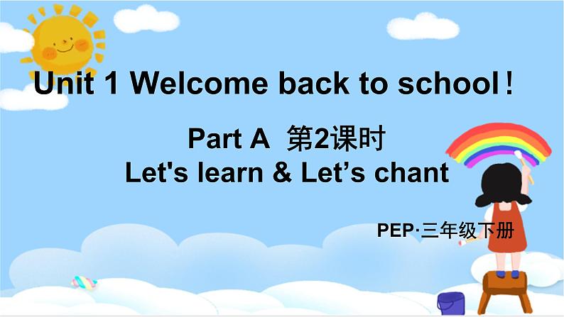 人教PEP三下英语 Unit 1 Part A Let's learn&Let's chant 第2课时 课件01