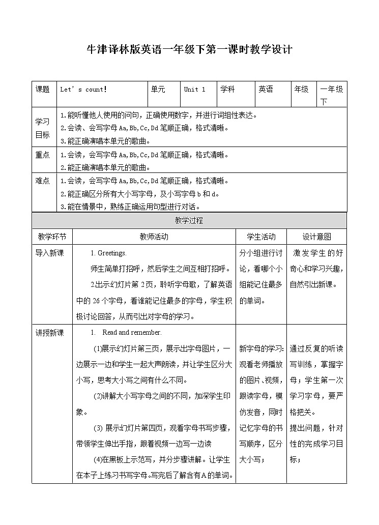 译林版英语一年级下册 Unit 1 Let’s count! 第三课时（课件+教案+练习+素材）01