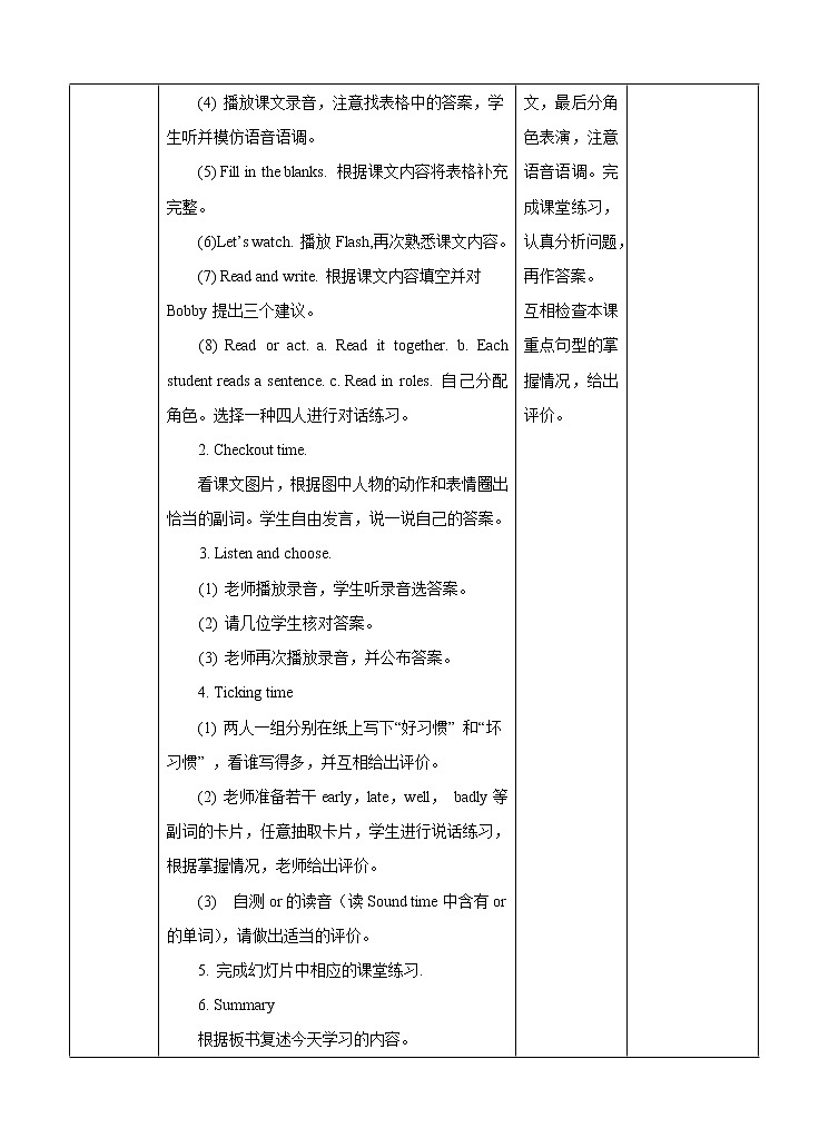 译林版英语六年级下册 Unit 2 Good habits 第三课时 Cartoon time（课件+教案+练习）02