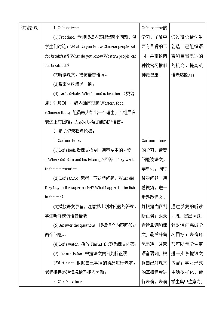 Unit 3 A healthy diet（第三课时） 教案第2页