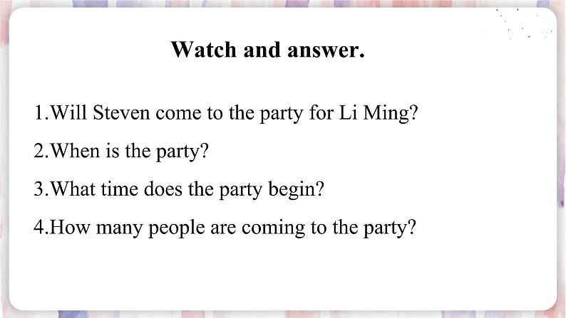 冀教版英语六下 Lesson 21 A Party for Li Ming PPT课件+教案07