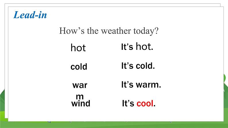 冀教版英语4下 Unit 2 Lesson 11 How's the Weather Toda PPT课件+教案04