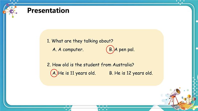 英语PEP版 6年级上册 Unit 4 Lesson 3 Part B Let 's try & Let 's talk PPT课件第8页