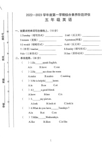 安徽省亳州市谯城区2022-2023学年五年级上学期期中英语试题