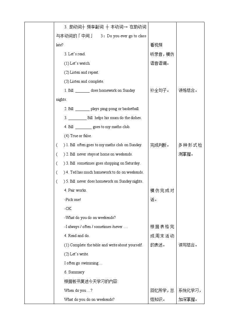 Unit 3 Daily Life 第一课时人教新起点六下 课件+教案+练习02