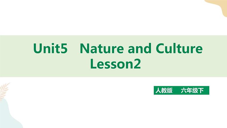 Unit 5 Nature and Culture lesson2人教新起点六下 课件+教案+练习01