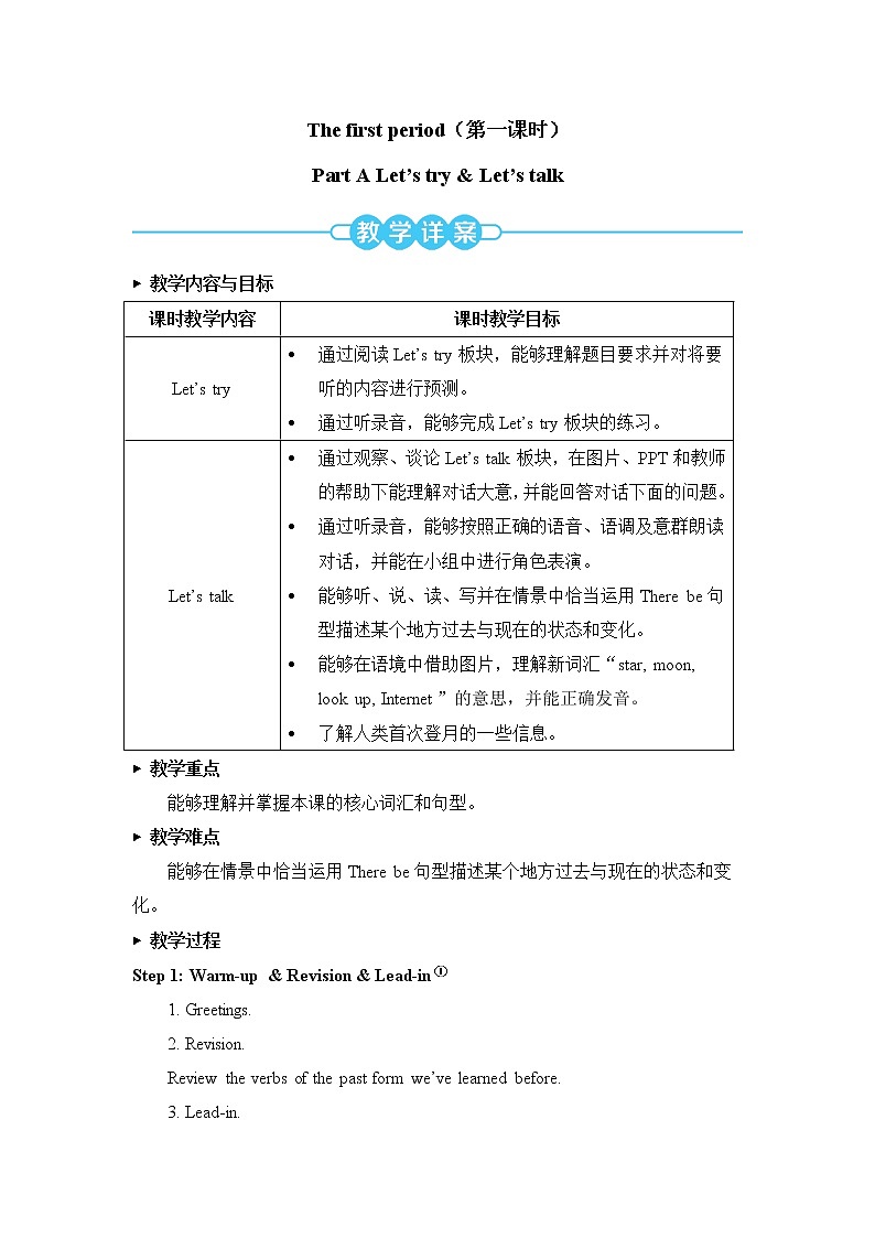 人教版（PEP）英语六年级下册 Unit 4 Part A 第1课时 授课课件+同步教案+音频素材02