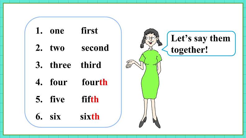 Unit 2 Lesson 8 First, Second, Third（课件+素材）冀教版（三起）英语四年级下册08