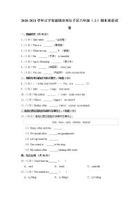 2020-2021学年辽宁省盘锦市双台子区六年级（上）期末英语试卷