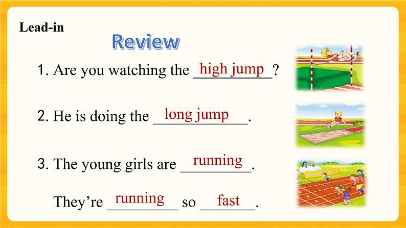 Unit 6 We are watching the games  Lesson 36 Revision 课件03