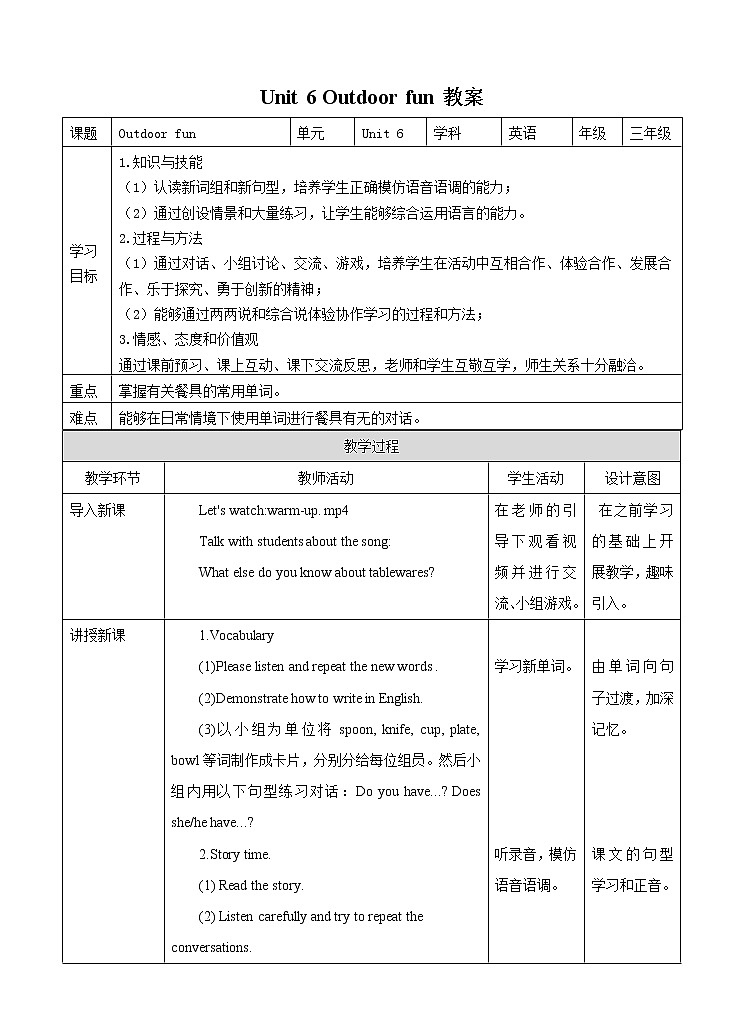 Unit 6 Outdoor fun第一课时 课件01