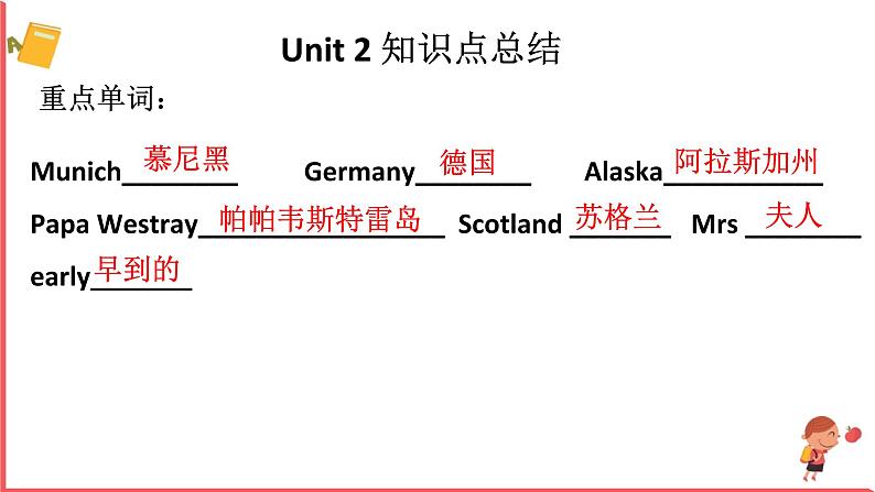 人教版（PEP）六年级英语上册期末各单元知识点复习和易错练习题课件07