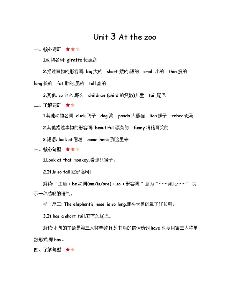 Unit 3 单元概述+知识清单+单元测试（原卷+答案）+素材 人教PEP版三年级英语下册01