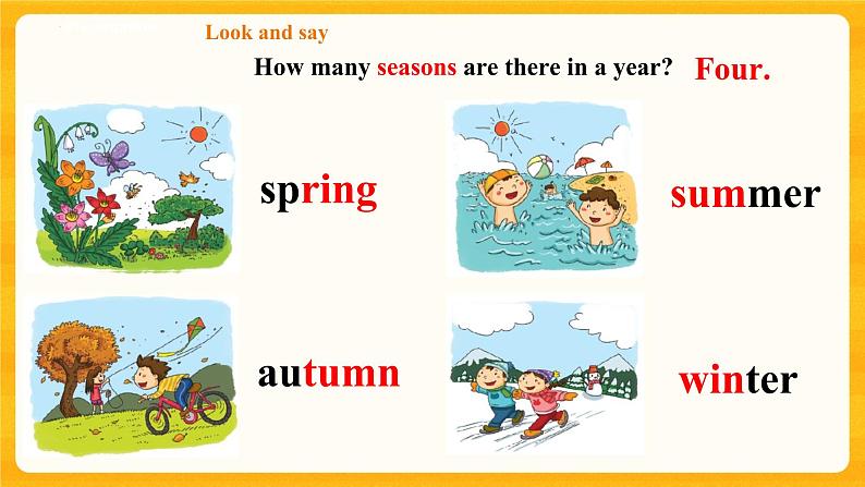 Module 3 Unit 1 The four seasons 第一课时 （课件+素材+练习）英语二年级下册03