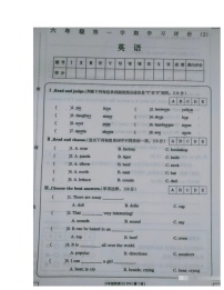 河南省许昌市建安区2021-2022学年六年级上学期期中英语学习评价试卷