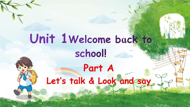 Unit 1 Welcome back to school Part A Let's talk课件+素材01