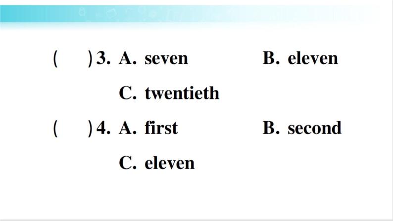 人教版（PEP）英语六年级下册 第七讲　数词 习题课件03